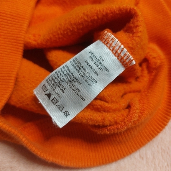 Nike Infants Orange Gray Zip Front Long Sleeve Hoodie Size 12 Months - Picture 3 of 6
